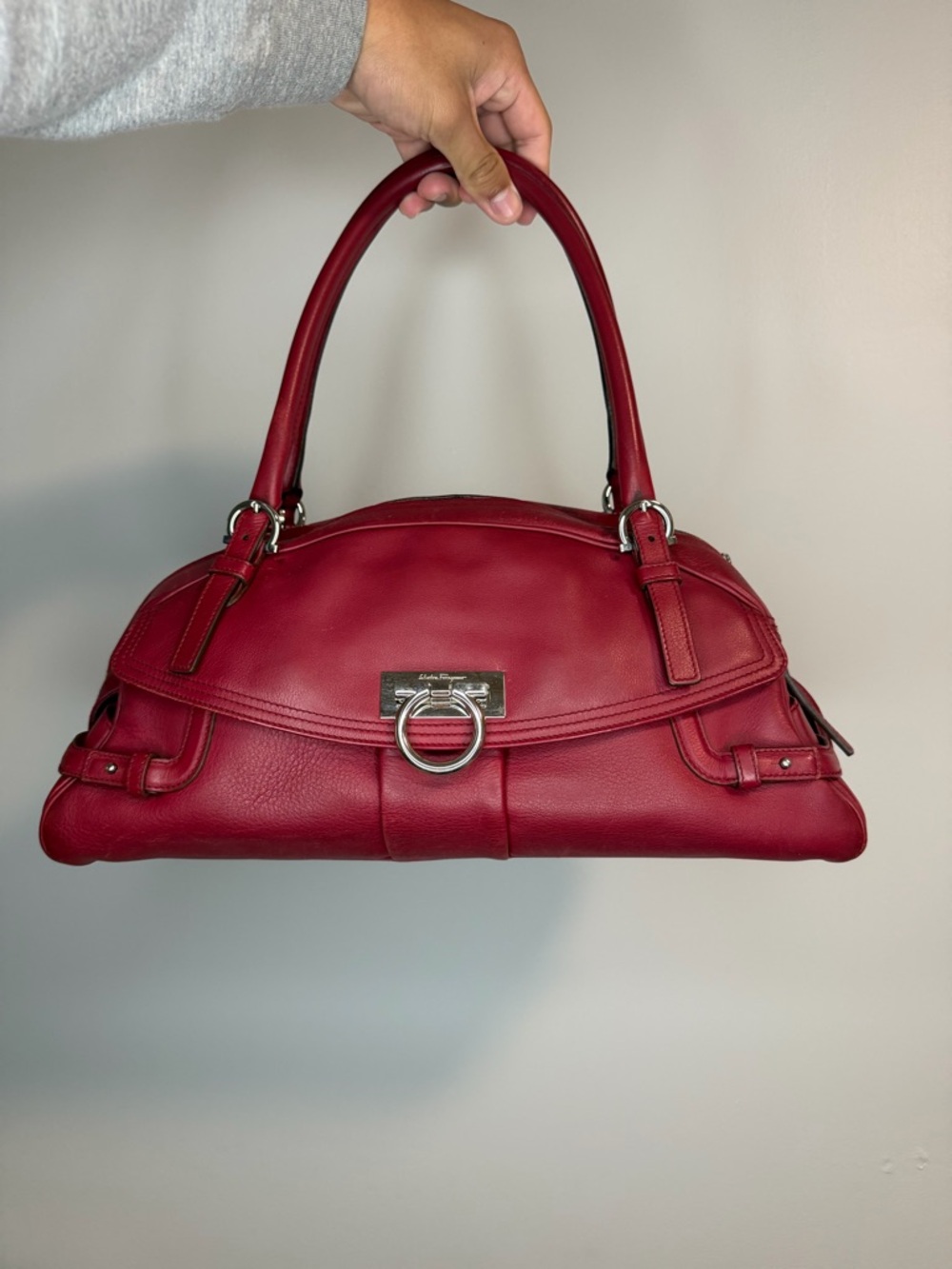Salvatore Ferragamo Gancini Leather Shoulder Bag